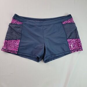 Women's Free Country Swim Shorts, Size L, W/Pockets blue/animal print‎